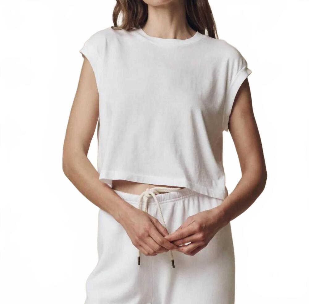 NEW THE GREAT. square crew neck tee in true white